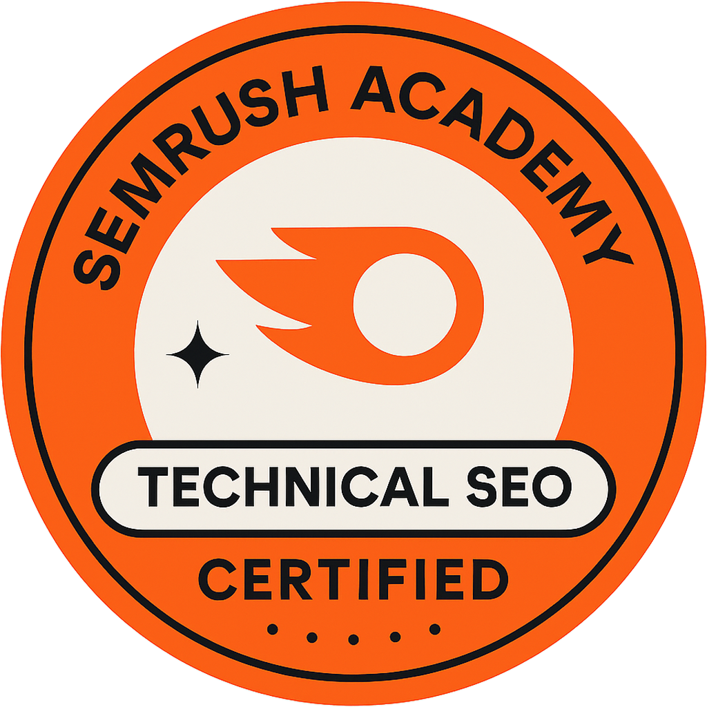 Semrush Academy Technical SEO Certified badge