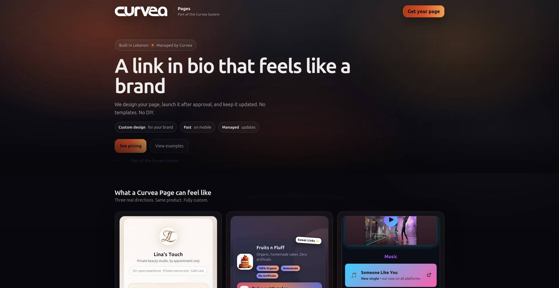 Curvea Pages example