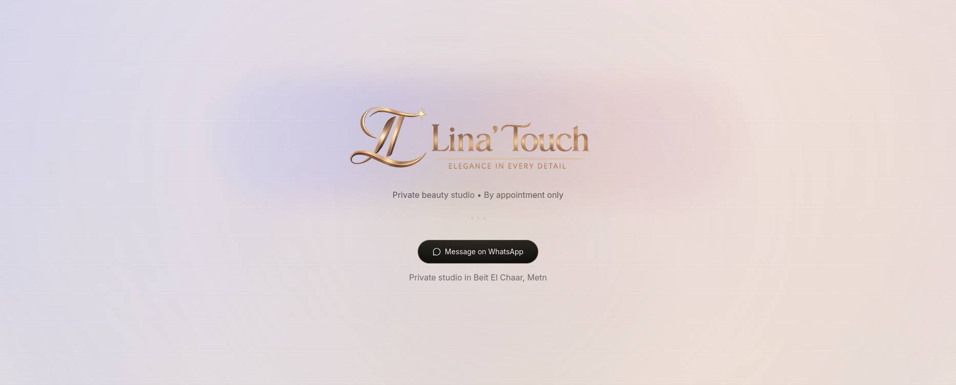 Hero section — Lina’s Touch